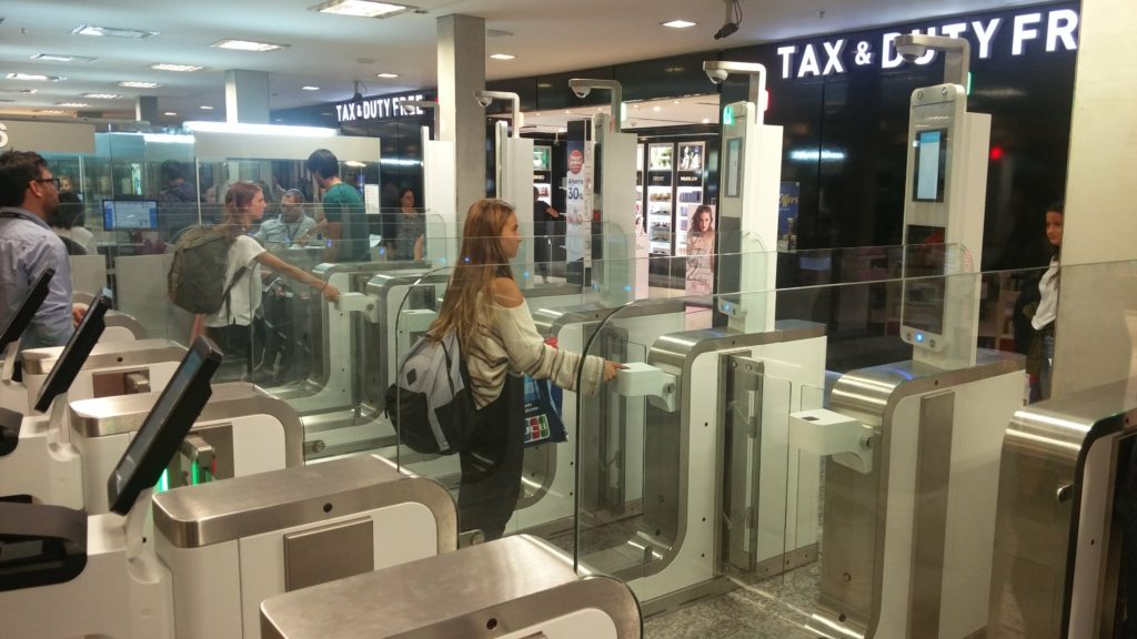 Biometric entry gates in operation at Ezeiza Airport in Buenos Aires