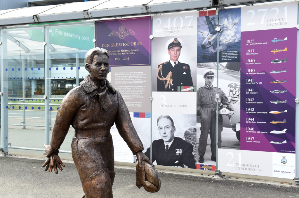 Statue of Captain Eric ‘Winkle’ Brown unveiled at Edinburgh Airport