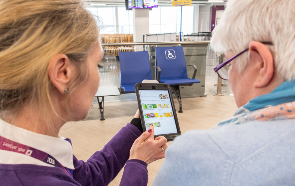 Travelers with reduced mobility trial remote food ordering service at Edinburgh Airport