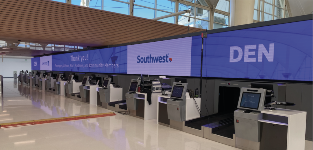 Denver International Airport installs 86 self-bag-drop systems