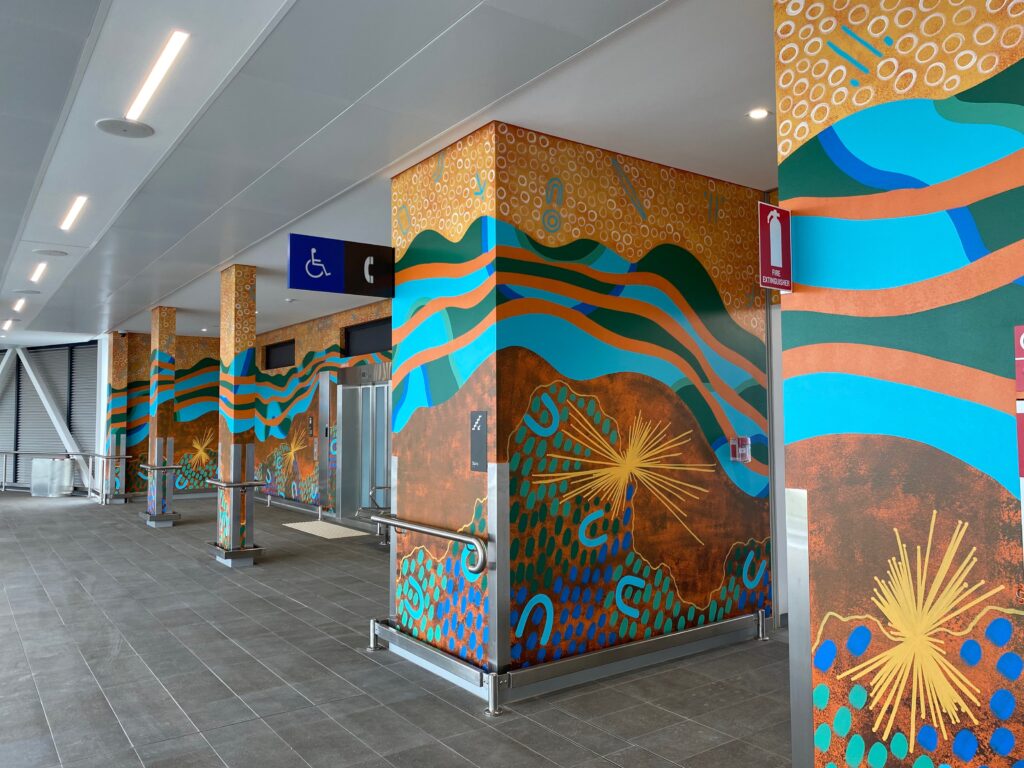 Perth Airport skybridge honors local Noongar families