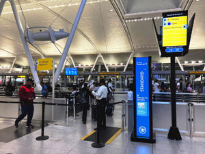 Security communication totems arrive at JFK International checkpoints