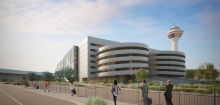 Perth Airport partners with Georgiou to create its first multi-story parking garage An external render of Perth Airport’s plans for its first multi-story car park.