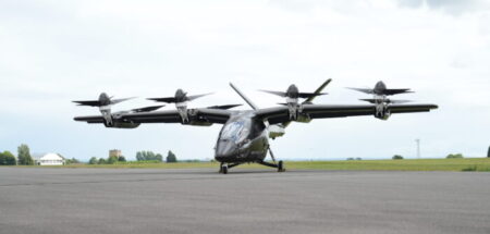 UK government releases Future of Flight action plan on drone technology Image of an eVTOL aircraft taking off.