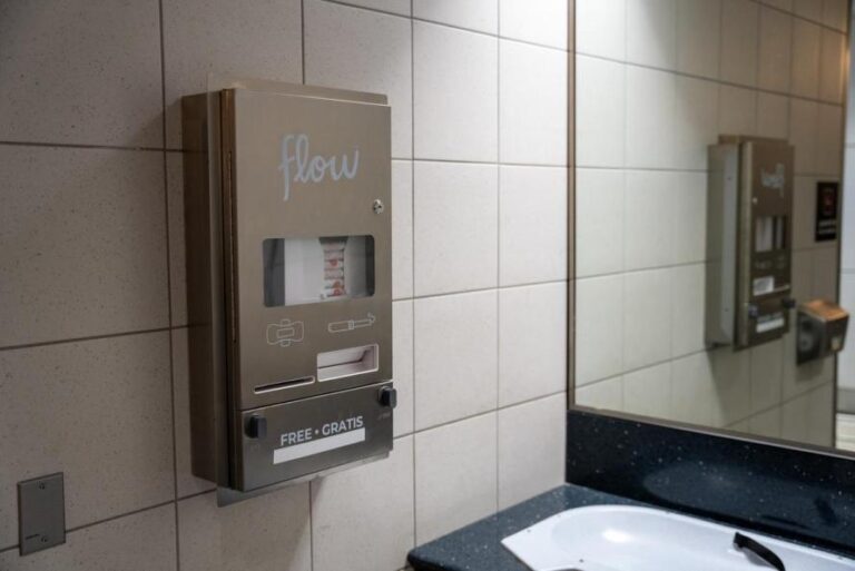 Smart vending machines monitor free feminine products’ availability at