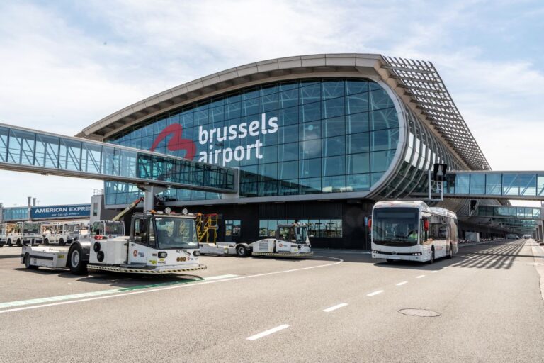 An exterior shot of Brussels Airport Pier A.