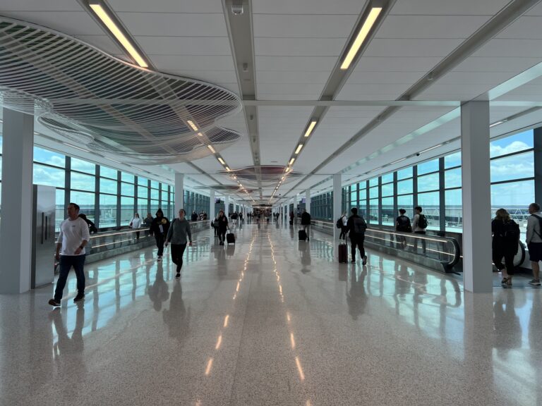 CBP introduces Global Entry Mobile App at Kansas City The interior of Kansas Airport terminal.