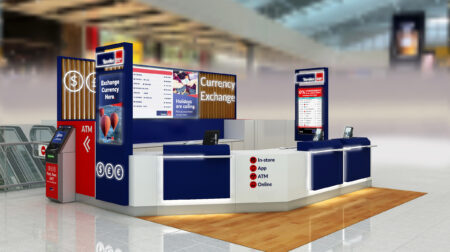 Design render of new Travelex store at Perth Airport