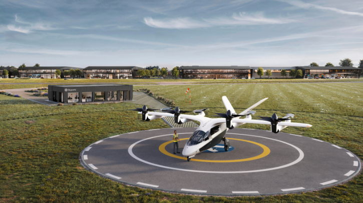 First permanent vertiport in the UK receives planning permission Skyports Infrastructure has unveiled designs for what it claims to be the UK’s first permanent vertiport testbed for the electric air taxi industry, alongside partners Bicester Motion, the 444-acre future mobility estate in Bicester, Oxfordshire and eVTOL company Vertical Aerospace.