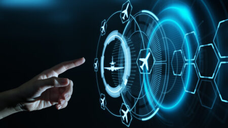 Business Technology Travel Transportation concept with planes.