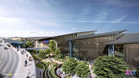 San Antonio International Airport (SAT) has broken ground on a new terminal, which will feature up to 17 gates, more than 800,000ft2 of new terminal space, 35,700ft2 of concessions space and 29,000ft2 of club lounge space.