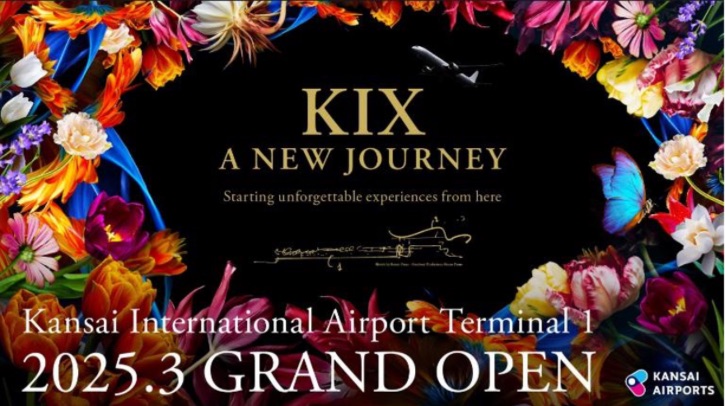 Kansai Airports will conduct the grand opening of the newly renovated Terminal 1 at Kansai International Airport (KIX) on Thursday, March 27, 2025.