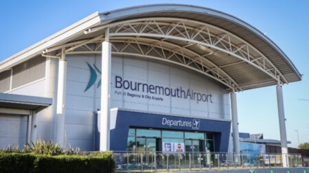 Regional & City Airports partners with ICG to continue growth plan Exterior photo of the front of Bournemouth Airport, with the airport name written above the entrance