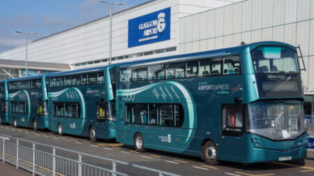 Glasgow Airport unveils £5m electric bus fleet Glasgow Airport unveils £5m electric bus fleet.