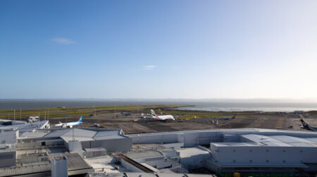 Aerial view of Auckland Airport