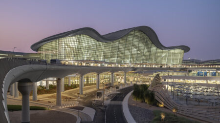 Abu Dhabi Airports signs deal with SITA to boost operational efficiency Zayed International Airport exterior shot at night