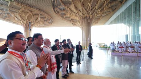 Indian PM Modi inaugurates Bamboo Orchids terminal at Guwahati Airport Indian PM Modi inaugurates Bamboo Orchids terminal at Guwahati Airport