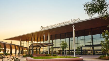 Front exterior of Western Sydney International Airport.
