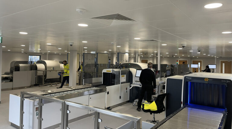 Interior of one of the new gatehouses at East Midlands Airport in the UK.