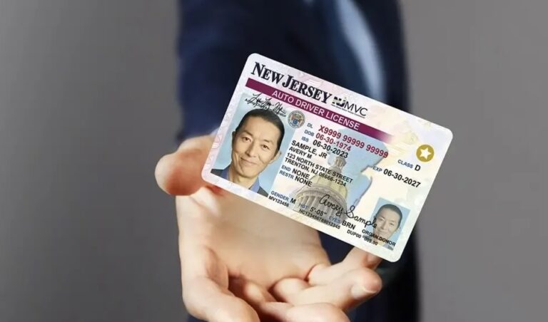 A passenger holds their ID card in their hand.
