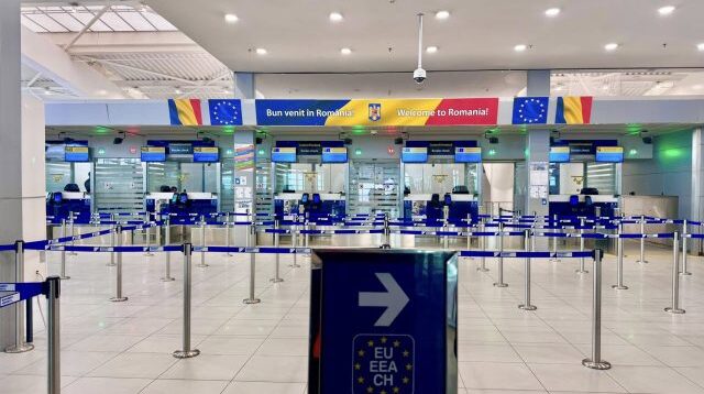 EES checkpoint at Bucharest Airport.