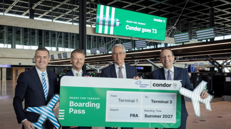 Left to right: Christian Schmitt, chief operating officer (Condor-COO); Peter Gerber, chief executive officer (Condor-CEO); Dr Stefan Schulte, chief executive officer (Fraport-CEO); Dr Pierre Dominique Prümm, chief technical officer (Fraport-CTO)