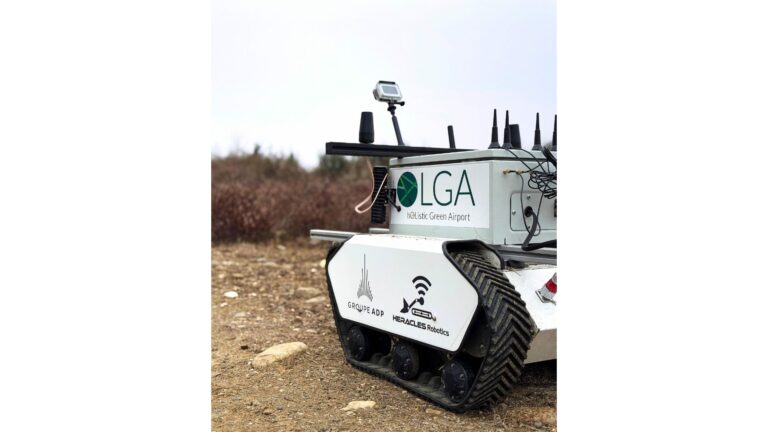 AI robot tested at Milano Malpensa Airport to monitor biodiversity An AI robot with environmental test equipment and tank tracks is tested at Milano Malpensa Airport. It is driving over rough non-tarmac ground.