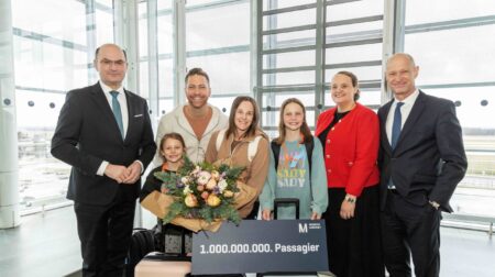 Munich Airport welcomes one billionth passenger.