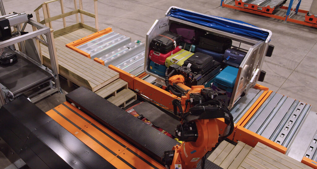Precise robotic loading into an Airport Load Device with BAGLOAD.