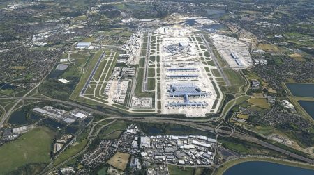 Aerial view of Heathrow Airport.
