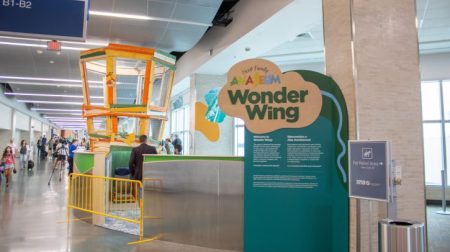 Entrance to The Wonder Wing play area at Northwest Arkansas National Airport