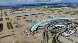 Aerial view of Incheon International Airport.