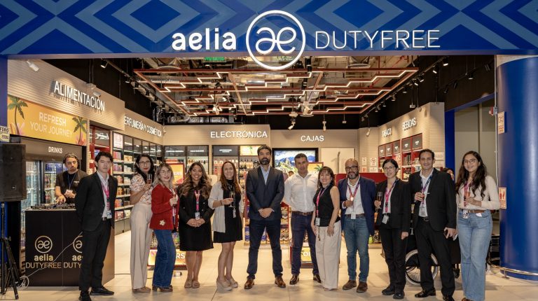 Lagardère Travel Retail opens last-minute duty free store at Lima’s Jorge Chávez Airport Representatives of Lagardère Travel Retail and Lima's Jorge Chávez Airport stand in front of the new opens last-minute duty free store. Company logos run across the top of the image.