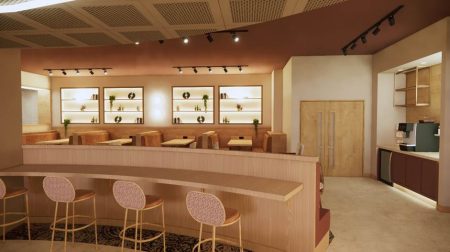 Aspire Pre-Flight Hospitality to open third lounge at Manchester Airport Interior of the Aspire Pre-Flight Hospitality lounge at Manchester Airport. It features wooden tables, seats and panelling.