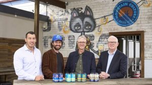 L-R: George Drivas, founder and managing director, Airport Retail Group Australia; DJ McCready, co-founder and head brewer, Mountain Culture Beer Co; Simon Hickey, WSI CEO; and Mark Barton – chairperson, Business Bl.