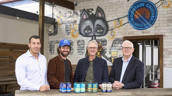 L-R: George Drivas, founder and managing director, Airport Retail Group Australia; DJ McCready, co-founder and head brewer, Mountain Culture Beer Co; Simon Hickey, WSI CEO; and Mark Barton – chairperson, Business Bl.