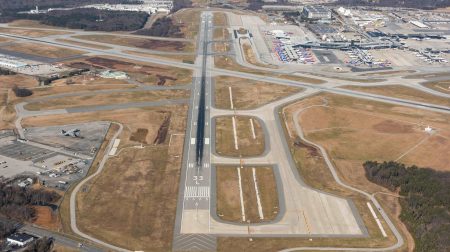 BWI Marshall to close longest runway for summer rehabilitation project Aerial view of the longest runway at BWI Marshall airport.