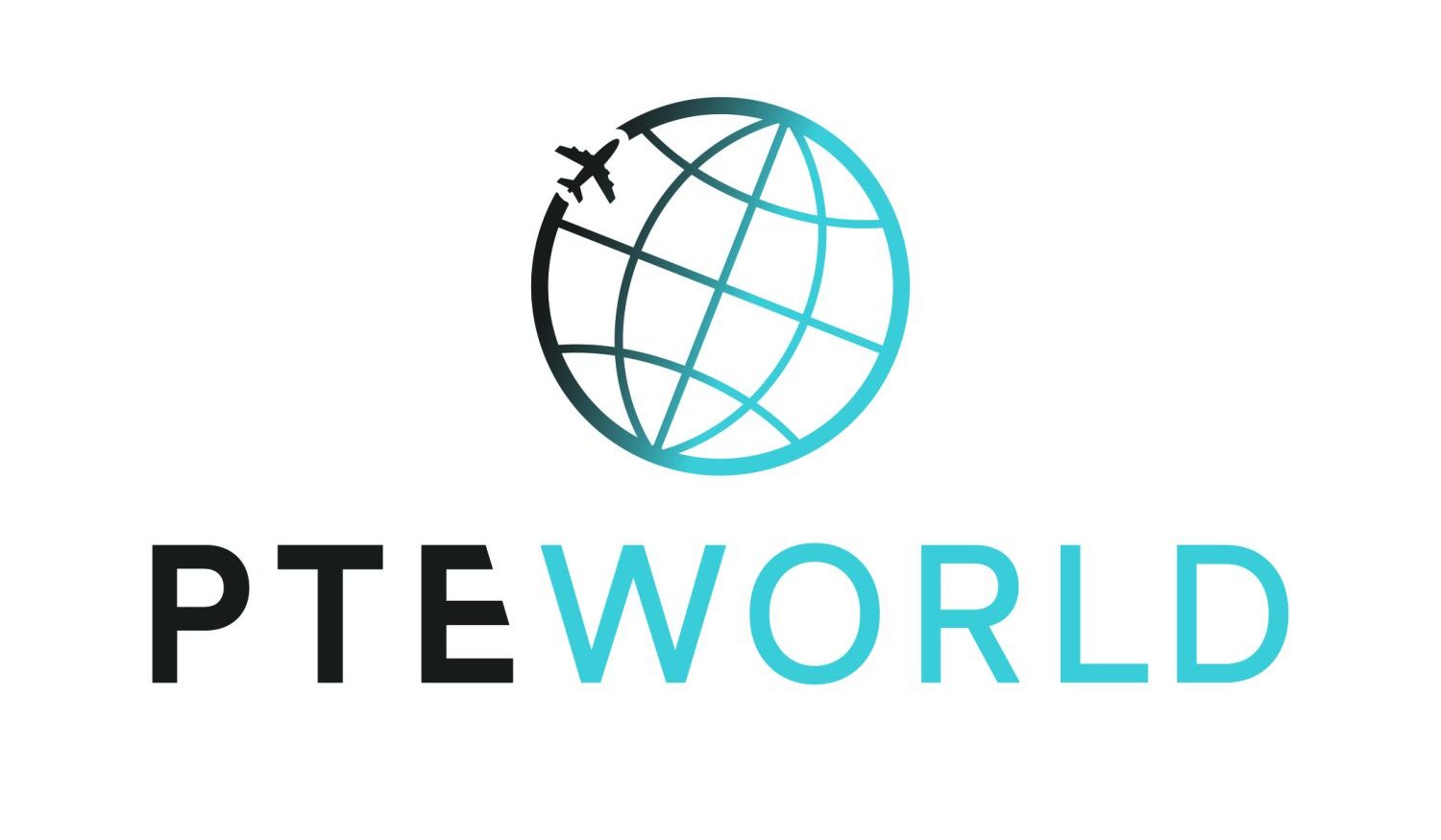 PTE World logo against a white background.