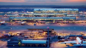 Aerial view of Heathrow Airport.