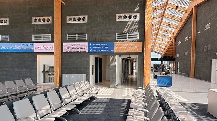 Terminal concourse at the new US$29.6m passenger terminal at North Platte Regional Airport