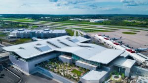 An aerial view of the new PIT terminal and the Terminal Garage.
