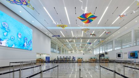 Interior of L F Wade International Airport.