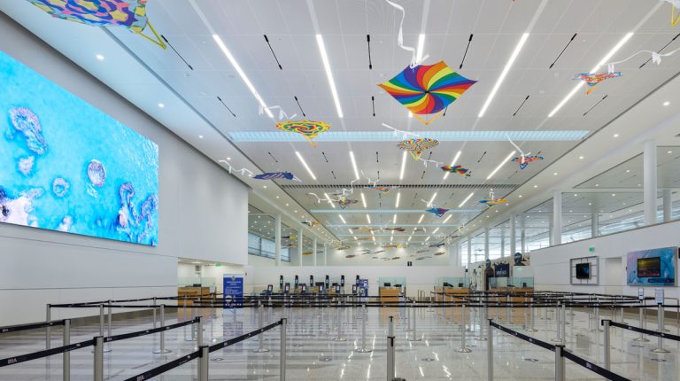 Interior of L F Wade International Airport.