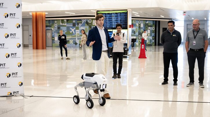 Pittsburgh International Airport releases four-legged robots into terminal